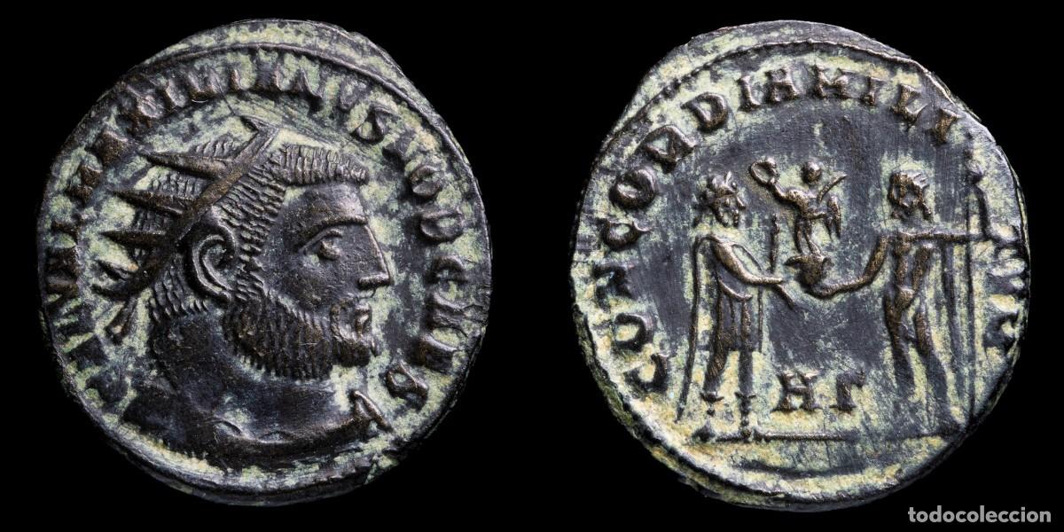 Monedas Imperio romano: Maximianus Radiate Fraction - CONCORDIA MILITVM, Heraclea - 22 mm / 3,54 gr.