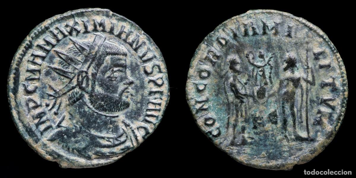 Monedas Imperio romano: Maximianus Herculius Antoninianus - CONCORDIA MILITVM, Antiochia - 20 mm / 2,25 gr.