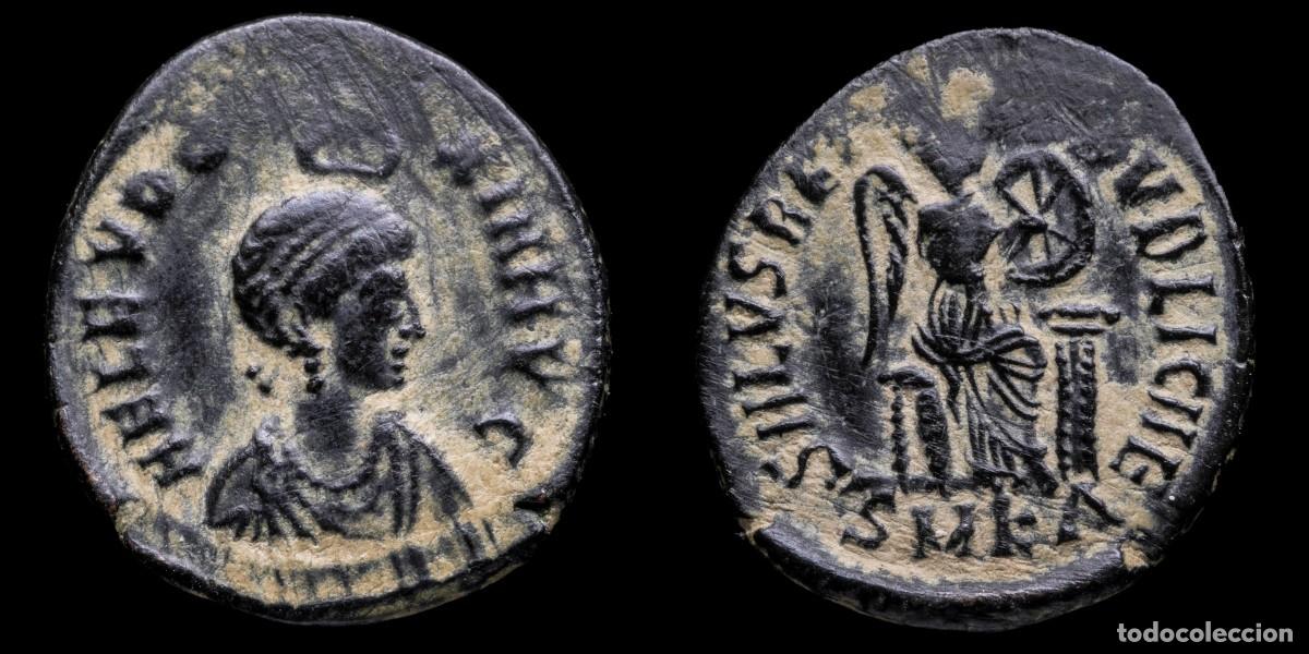 Monedas Imperio romano: Aelia Eudoxia Follis - SALVS REIPVBLICAE, Cyzicus - 19 mm / 2,24 gr.