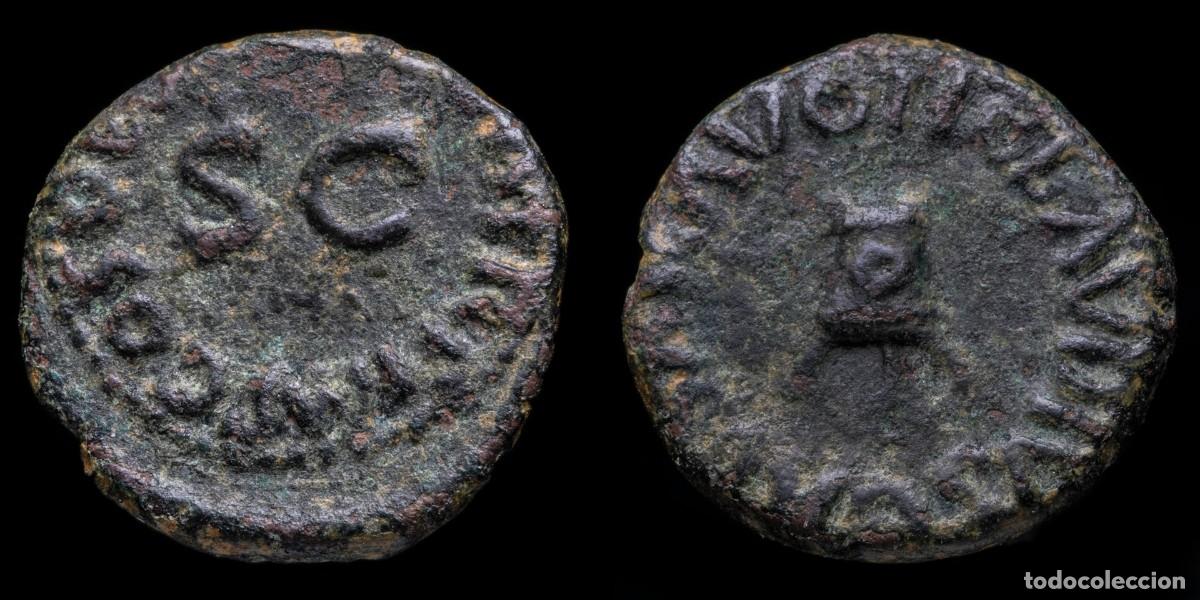 Monedas Imperio romano: Claudius Quadrans - PON M TR P IMP COS DES IT SC - 16 mm / 3,51 gr.