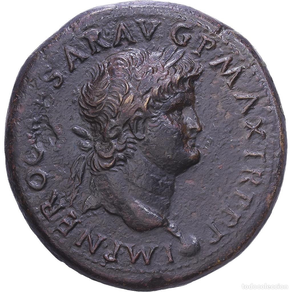 Moedas Imp&eacute;rio Romano: [#1203473] Roman Empire, Nero, Sestercio, 66, Lyon - Lugdunum, Bronce, MBC+