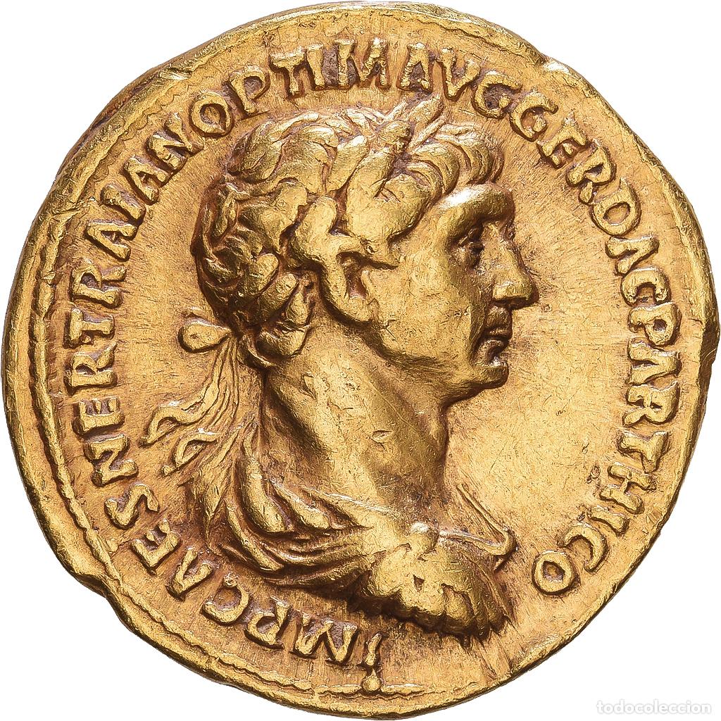 Moedas Imp&eacute;rio Romano: [#1547526] Roman Empire, Trajan, Aureus, 114, Rome, Oro, MBC, RIC:324