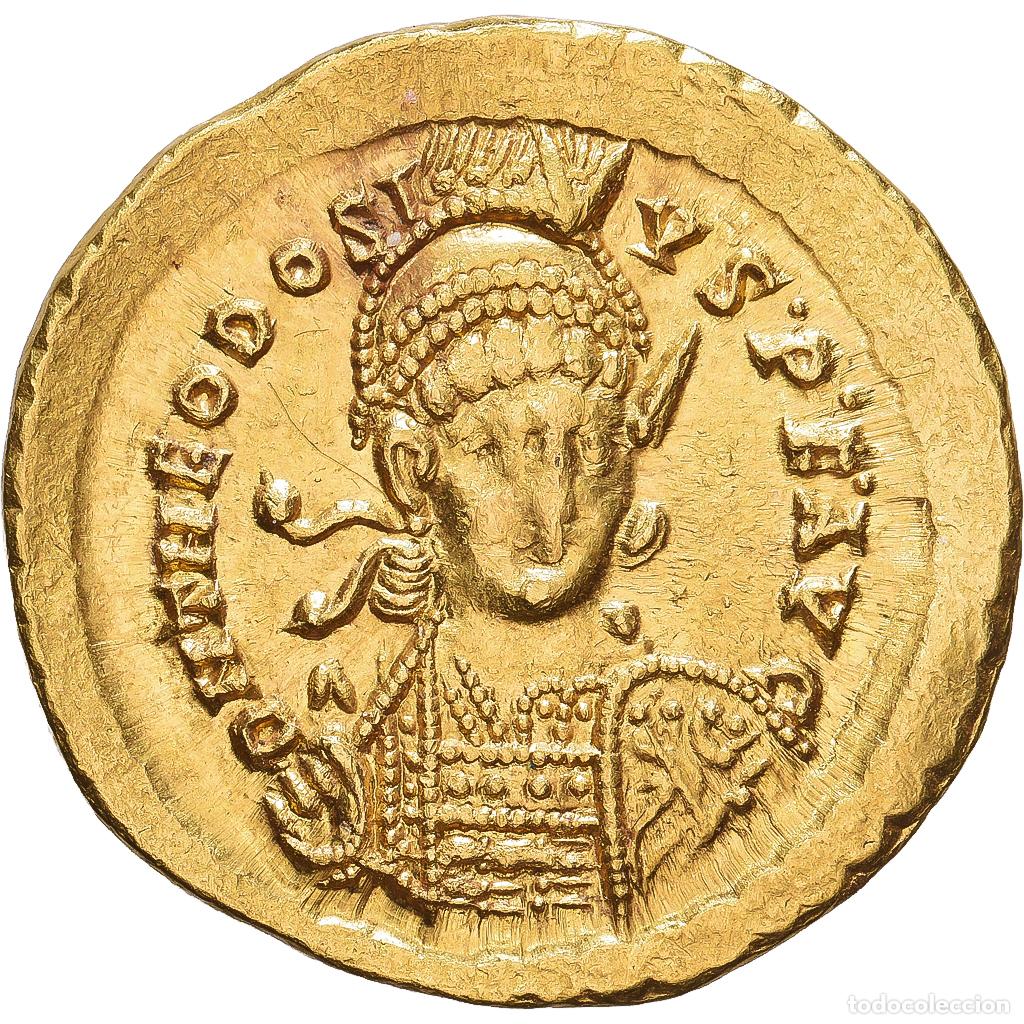 Roman Empire Coins: [#1547911] Roman Empire, Theodosius II, Solidus, 441-450, Constantinople, Oro, MBC+