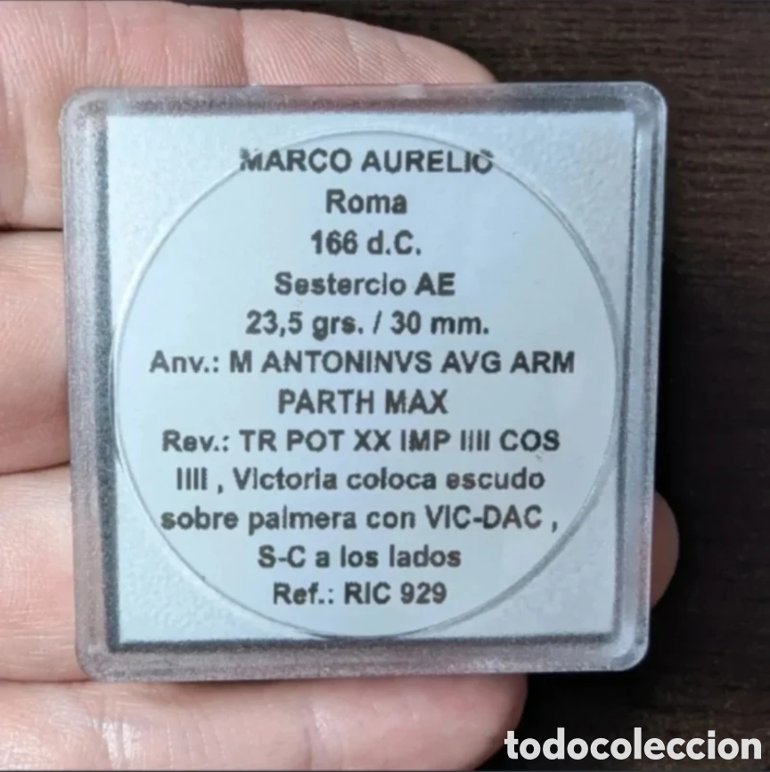 Monedas Imperio romano: Sestercio Marco Aurelio 166 d.C. - Foto 6