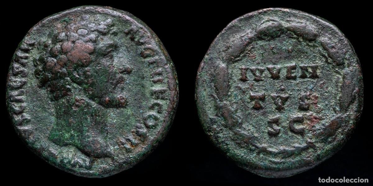 Monedas Imperio romano: Marcus Aurelius As - IVVEN TVS SC - 25 mm / 10,74 gr.