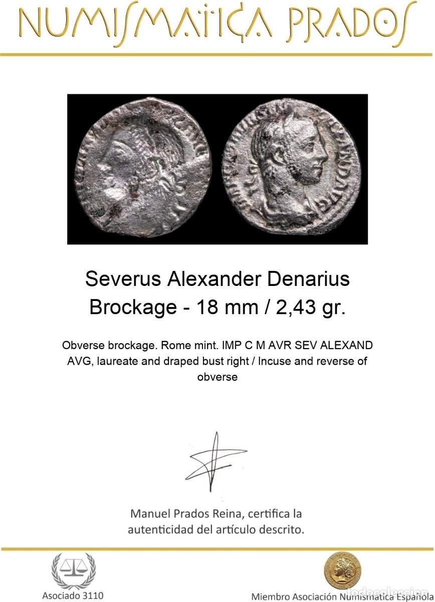 Monedas Imperio romano: Severus Alexander Denarius Brockage - 18 mm / 2,43 gr. - Foto 2