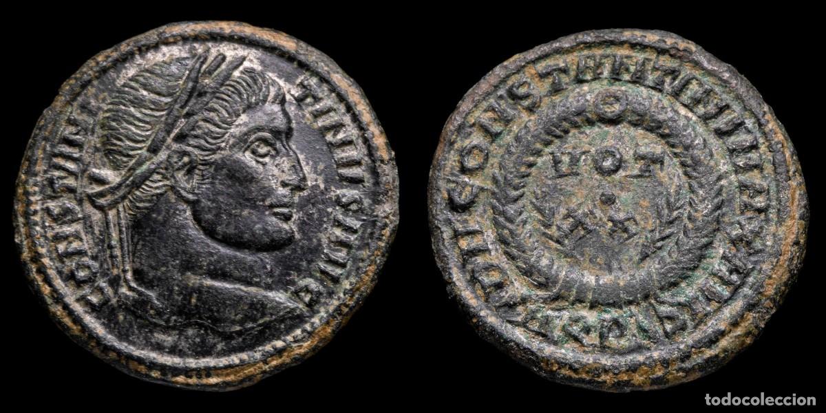 Monedas Imperio romano: Constantine I Follis - DN CONSTANTINI MAX AVG VOT XX, Thessalonic - 19 mm / 3,23 gr.