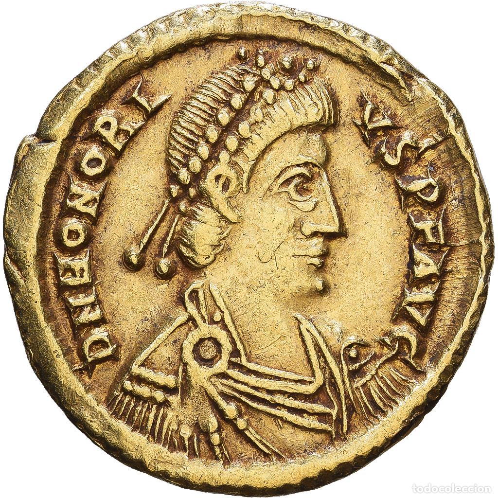 M&uuml;nzen R&ouml;misches Reich: [#1547605] Roman Empire, Honorius, Solidus, 408-423, Ravenna, Oro, MBC, RIC:1321