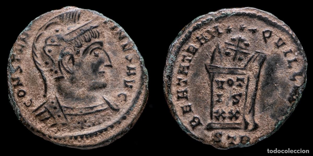 M&uuml;nzen R&ouml;misches Reich: Constantine I Follis - BEATA TRANQVILLITAS VOTIS XX, Trier - 20 mm / 2,27 gr.