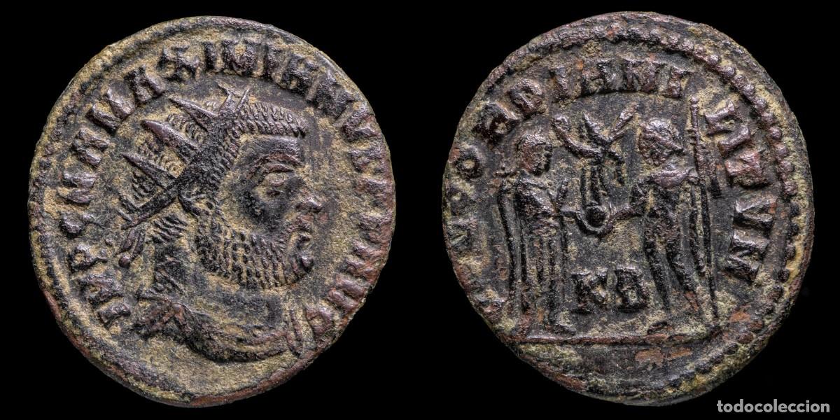 M&uuml;nzen R&ouml;misches Reich: Maximianus I Follis - CONCORDIA MILITVM, Cyzicus - 22 mm / 3,26 gr.