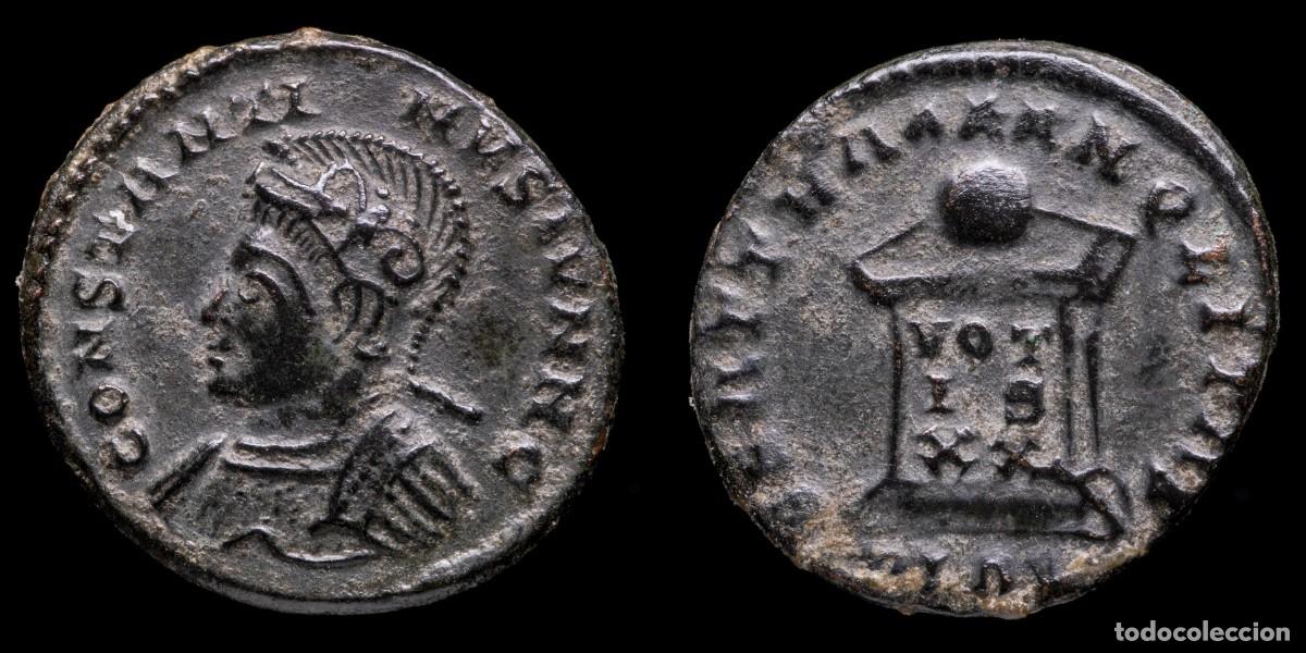 Monete Impero Romano: Constantinus II - BEATA TRANQVILLITAS VOTIS XX, Lugdunum - 19 mm / 2,54 gr.