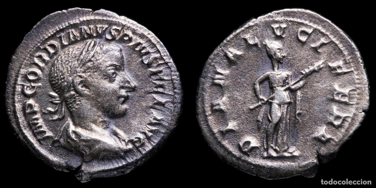 M&uuml;nzen R&ouml;misches Reich: Gordian III Denarius - DIANA LVCIFERA - 21 mm / 2,68 gr.