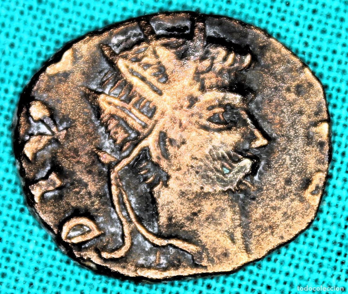 Roman Empire Coins: Antoniniano.268-270 d.C. CLAUDIO II. ACU&Ntilde;ACI&Oacute;N P&Oacute;STUMA- DIVO CLAUDIO. Cabeza radiada 9366