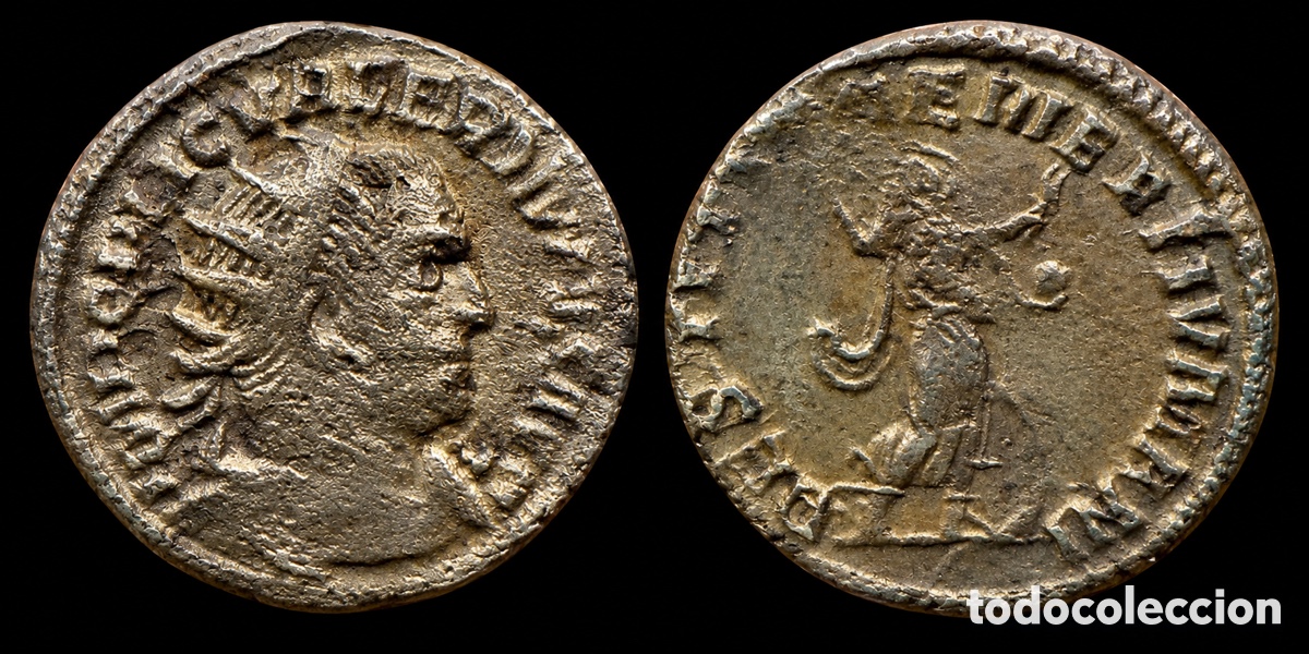 Monete Impero Romano: Denario Antoniniano Valeriano forrado.