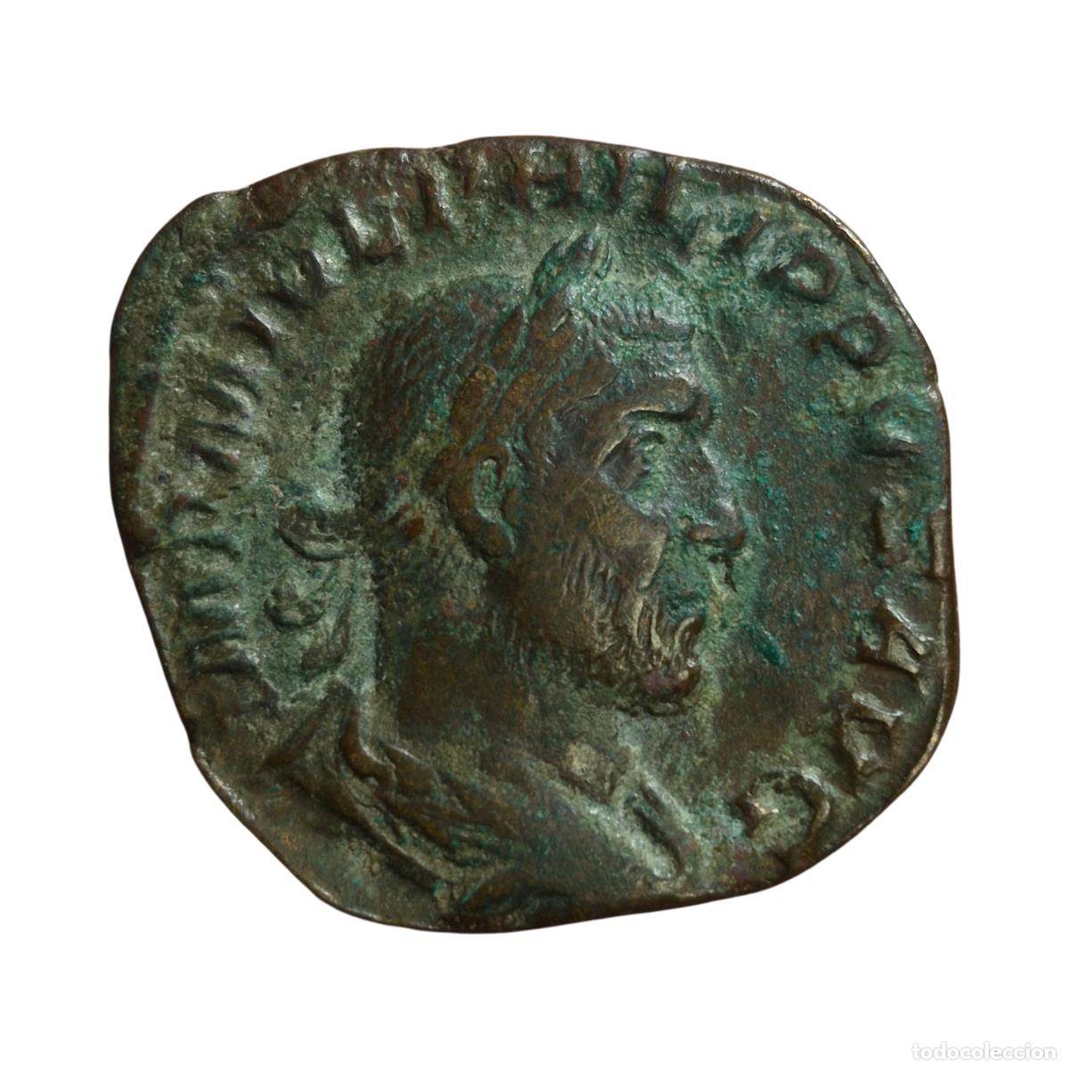 M&uuml;nzen R&ouml;misches Reich: NT/ SESTERCIO FILIPO I ANNONA (A1880)