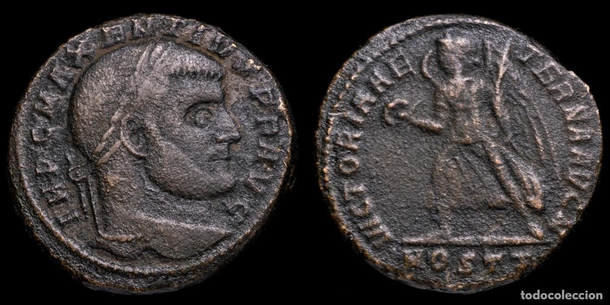 M&uuml;nzen R&ouml;misches Reich: Maxentius Follis - VICTORIA AETERNA AVG N, Ostia - 23 mm / 6,92 gr.