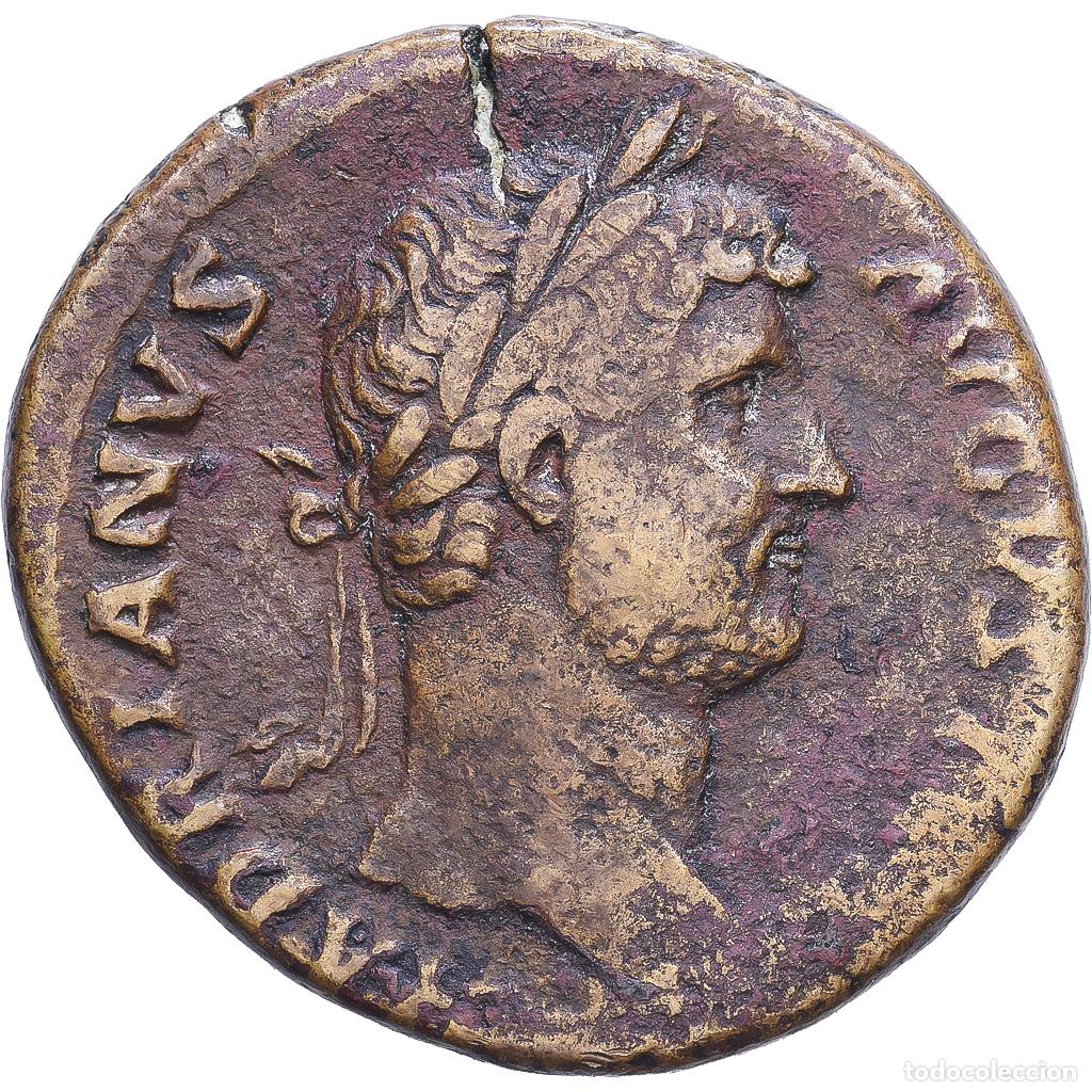 M&uuml;nzen R&ouml;misches Reich: [#1547800] Roman Empire, Hadrian, As, 129-130, Rome, Bronce, EF40, RIC:II.3-1263