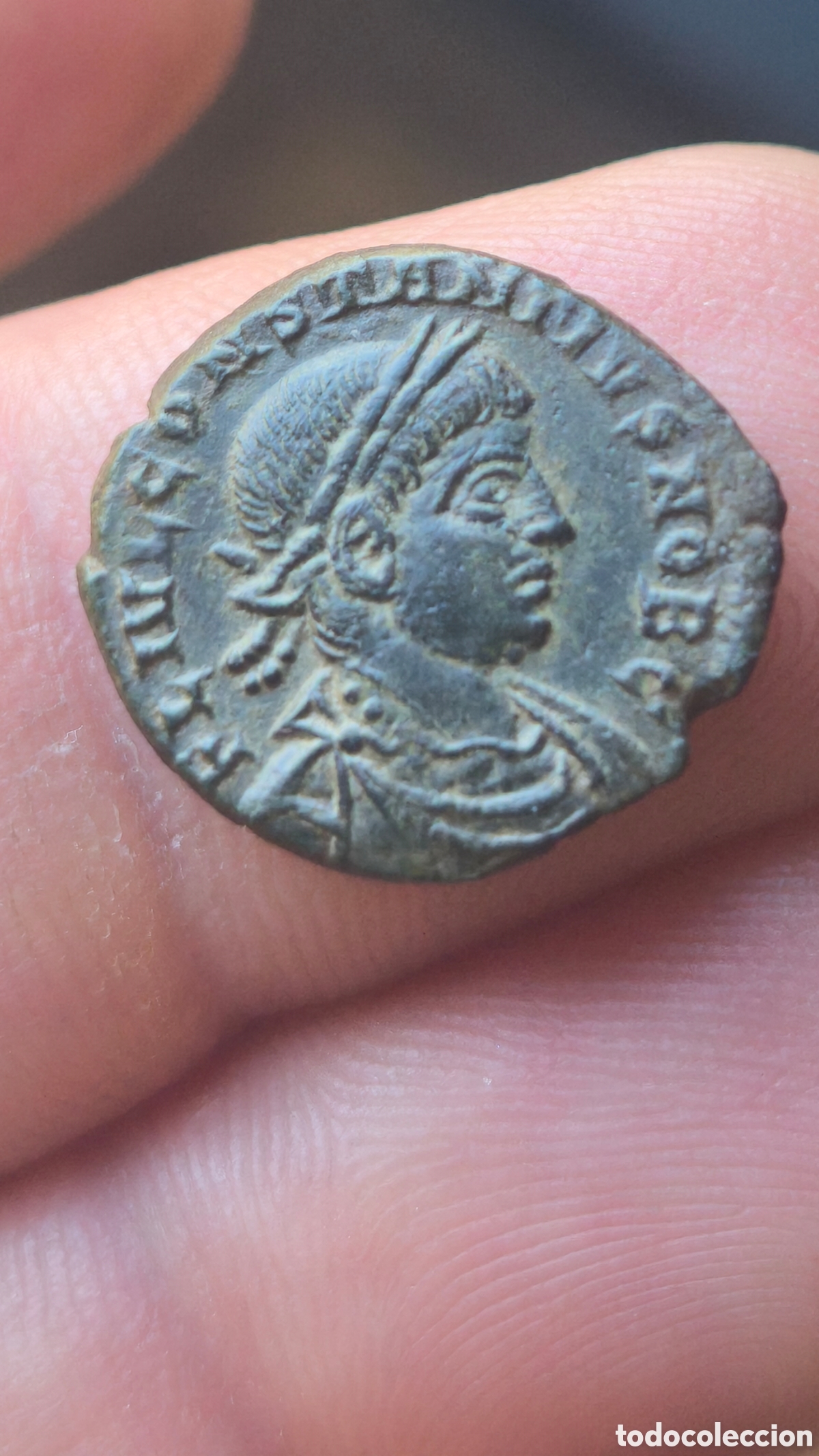 Monedas Imperio romano: Constantino follis GLORIA EXERCITVS ROMA monedas romana