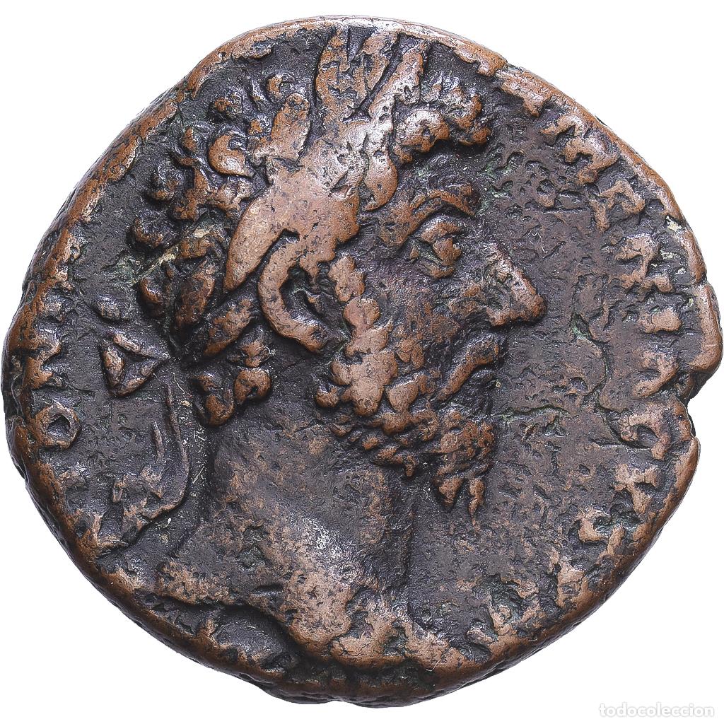 Monedas Imperio romano: [#1547799] Roman Empire, Marcus Aurelius, As, 164-165, Rome, Bronce, MBC, RIC:894
