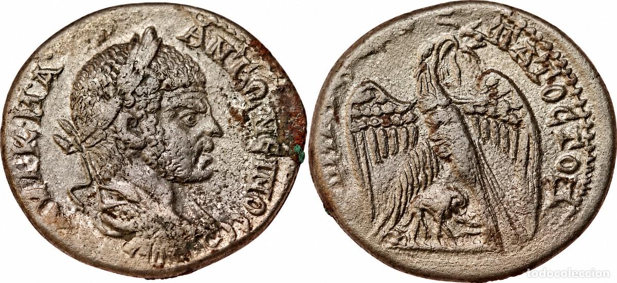 Moedas Imp&eacute;rio Romano: CARACALLA &ndash; TETRADRACMA DE VELL&Oacute;N &ndash; HIER&Aacute;POLIS, SIRIA &ndash; 215-217 d. C. &ndash; PRIEUR 929