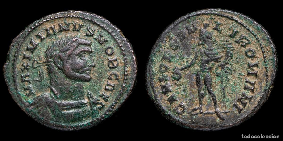 M&uuml;nzen R&ouml;misches Reich: Maximianus Follis - GENIO POPVLI ROMANI, London - 27 mm / 9,74 gr.