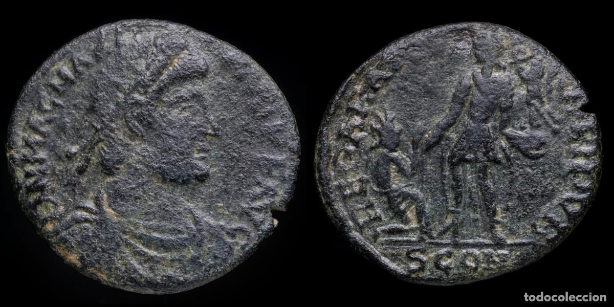 M&uuml;nzen R&ouml;misches Reich: Magnus Maximus Follis - REPARATIO REIPVB, Constantinople - 24 mm / 4,46 gr.