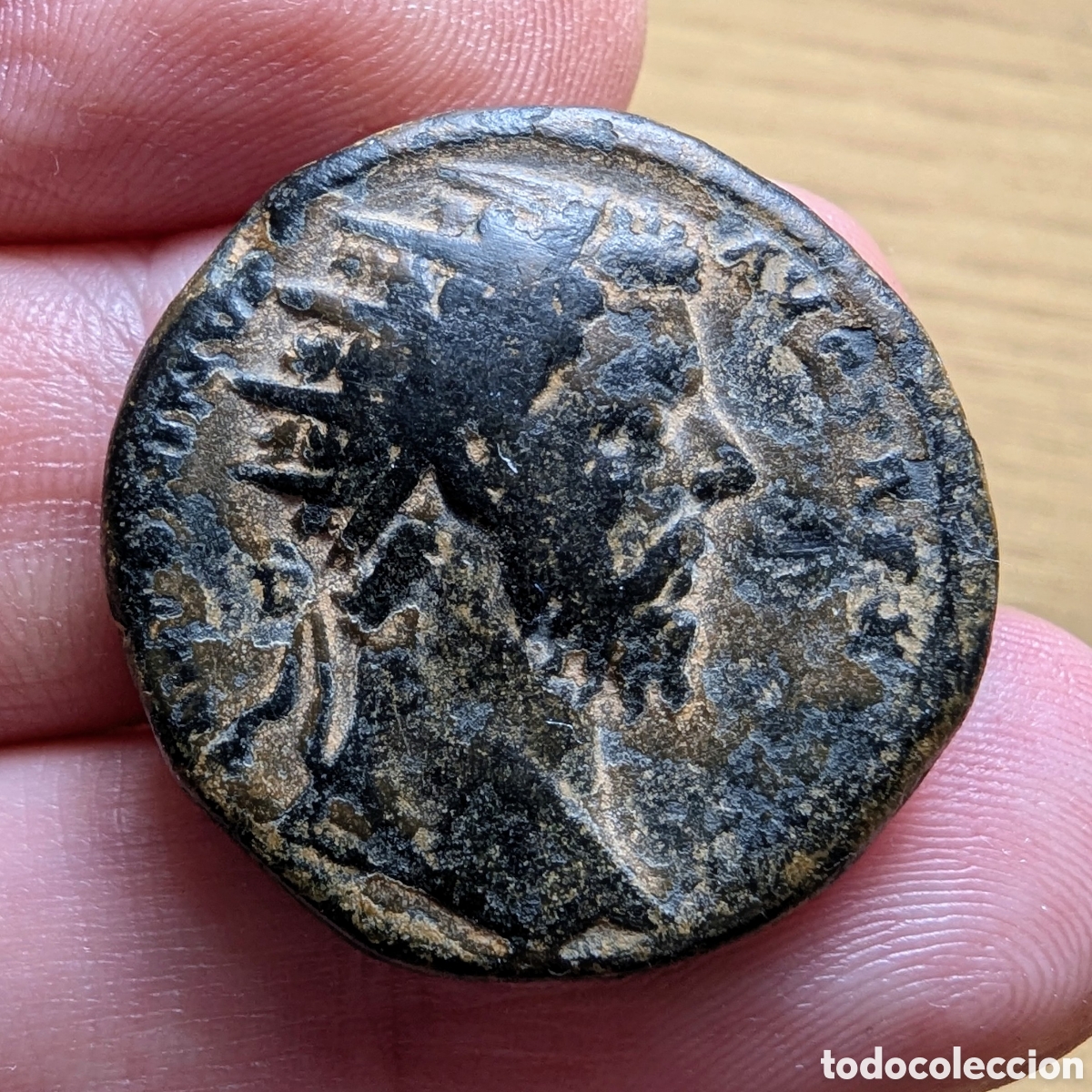 Monedas Imperio romano: Dupondio Marco Aurelio 177 d.C. &rdquo;J&uacute;piter sentado&rdquo;