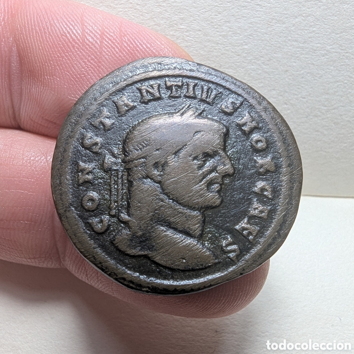 M&uuml;nzen R&ouml;misches Reich: Follis Constancio I Cloro 296-297 dC Ticinum &rdquo;Gloria Romanorvm&rdquo;