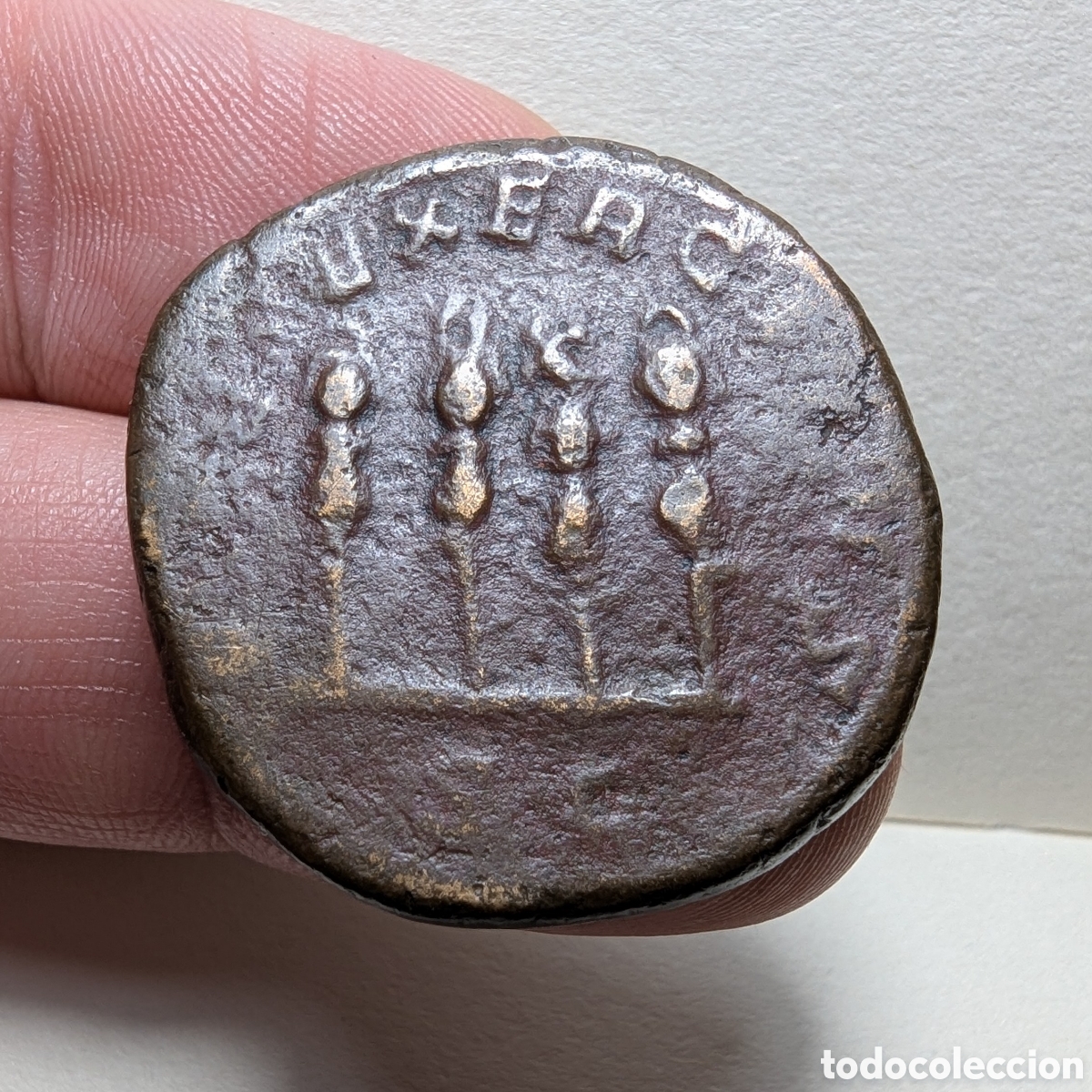 Monedas Imperio romano: Sestercio Filipo I 244-249 dC &rdquo;Fides Exercitvs&rdquo;