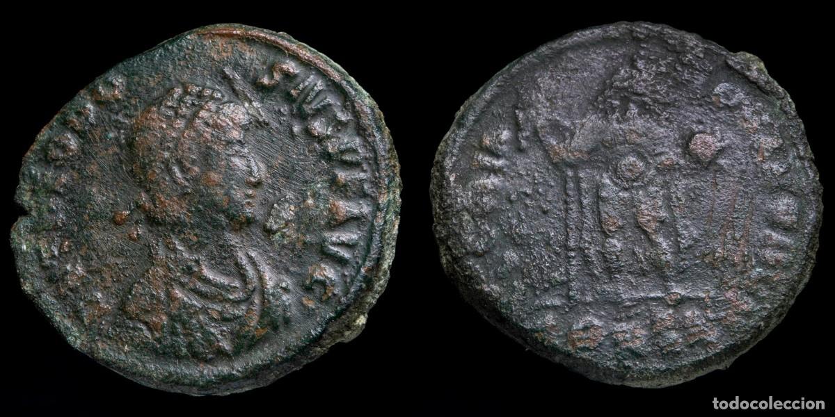 Monedas Imperio romano: Theodosius I Follis - GLORIA ROMANORVM - 22 mm / 6,80 gr.