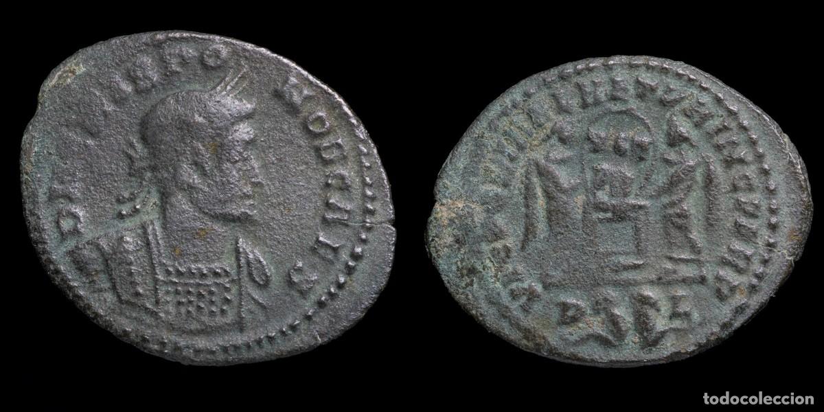 Monedas Imperio romano: Crispus Follis - VICTORIAE LAETAE PRINC PERP, Lugdunum - 21 mm / 2,46 gr.
