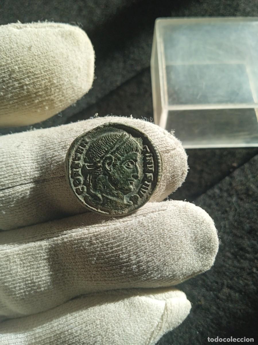 Monedas Imperio romano: Bonita moneda de Contantino I , bonita patina verde