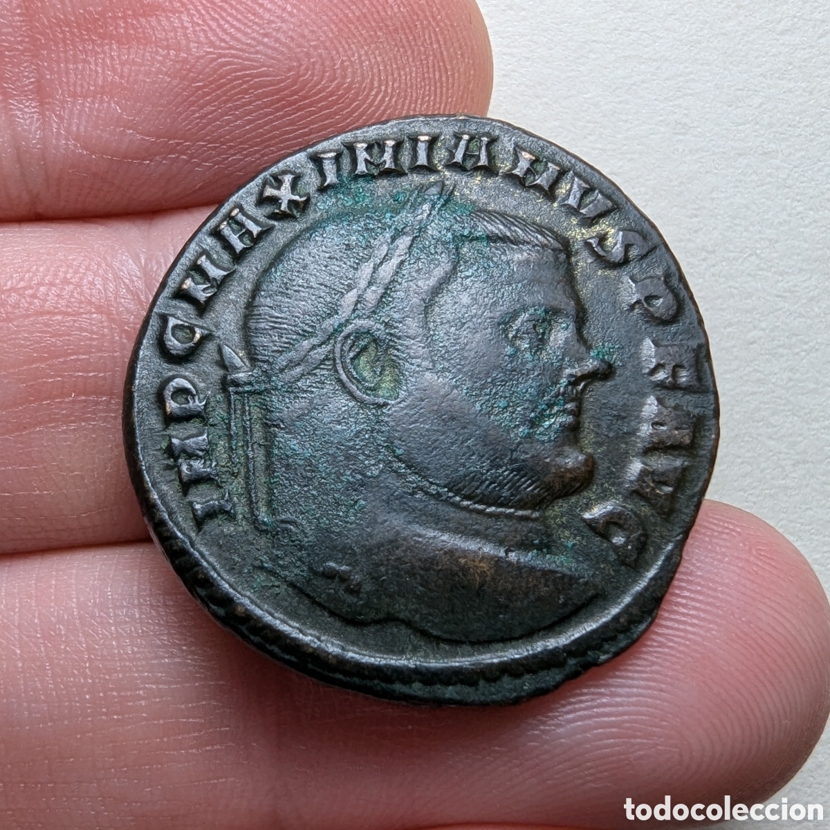 Monedas Imperio romano: Follis Maximiano H&eacute;rcules 303-305 dC Roma &rdquo;m&oacute;dulo grande&rdquo;