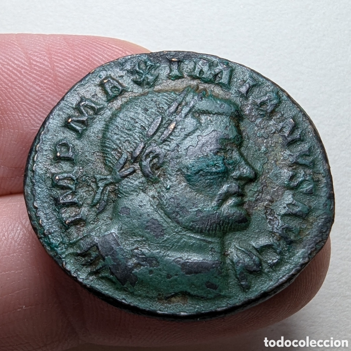 Monedas Imperio romano: Follis Maximiano H&eacute;rcules 303-305 dC Trier &rdquo;m&oacute;dulo grande&rdquo;