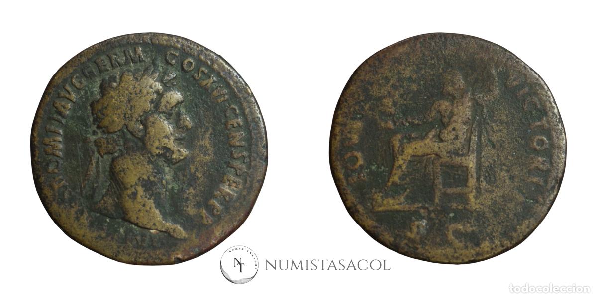 Monedas Imperio romano: NT/ SESTERCIO DOMICIANO REV. JUPITER (A1981) - Foto 3