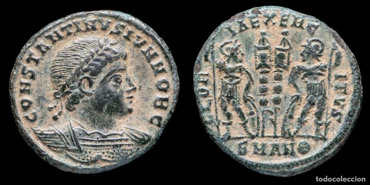 Monedas Imperio romano: Constantine II - GLORIA EXERCITVS, Antiochia - 17 mm / 2,53 gr.
