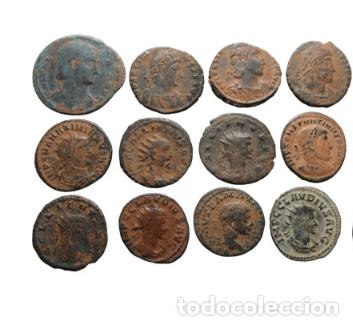 Monedas Imperio romano: LOTE 12 MONEDAS ROMANAS ANTIGUAS DE BRONCE &ndash; IMPERIO ROMANO &ndash; 24 FOTOS ANVERSO Y REVERSO