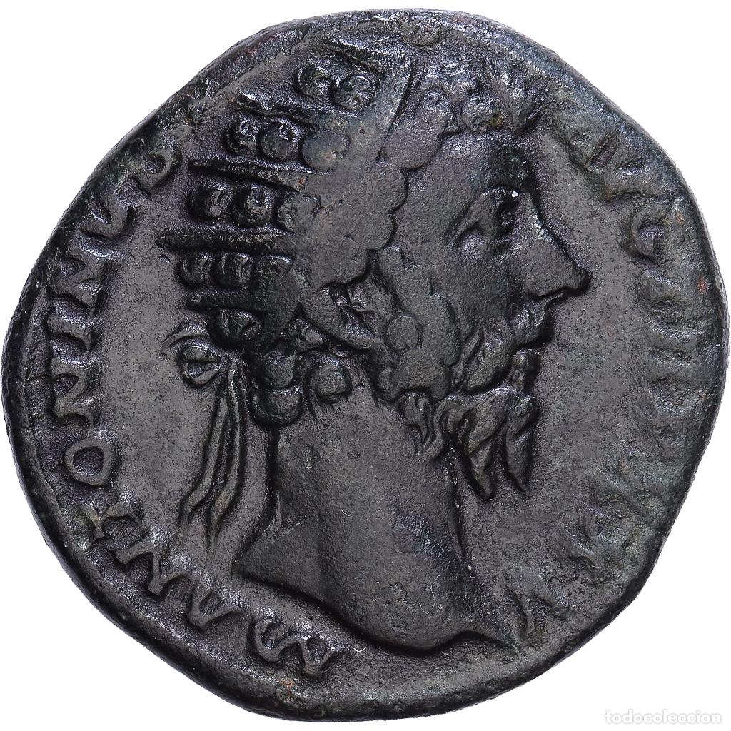 Monedas Imperio romano: [#1203563] Roman Empire, Marcus Aurelius, Dupondius, 172, Rome, Bronce, MBC+