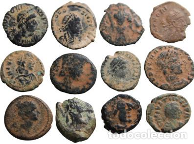 Monedas Imperio romano: LOTE 12 MONEDAS ROMANAS ANTIGUAS DE BRONCE &ndash; BAJO IMPERIO &ndash; ANVERSO Y REVERSO