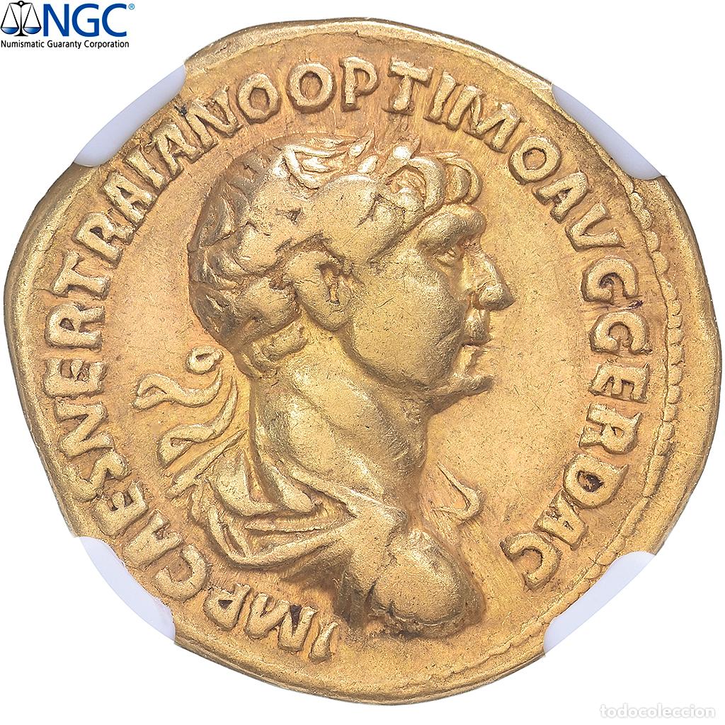 Monedas Imperio romano: [#1548170] Roman Empire, Trajan, Aureus, 114, Rome, Oro, NGC, VF, 5/5-4/5, RIC:347