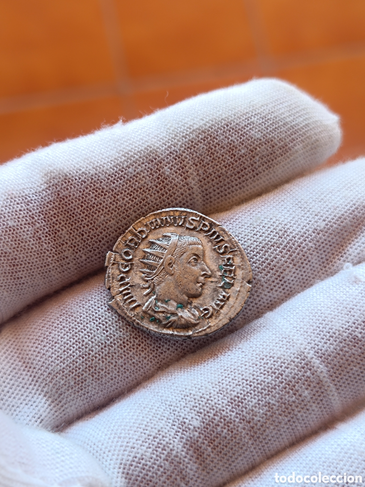 Monedas Imperio romano: Precioso Antoniano de Gordiano. Roma. 243-244 d.C. Con ficha de subasta
