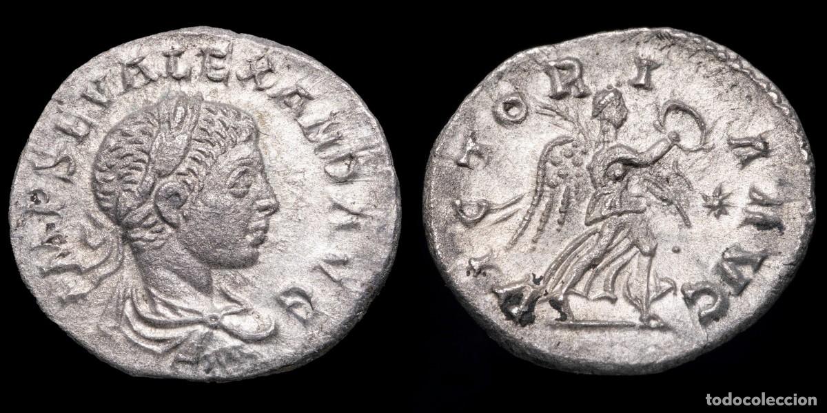 Monedas Imperio romano: Severus Alexander Denarius - VICTORIA AVG - 19 mm / 2,48 gr.