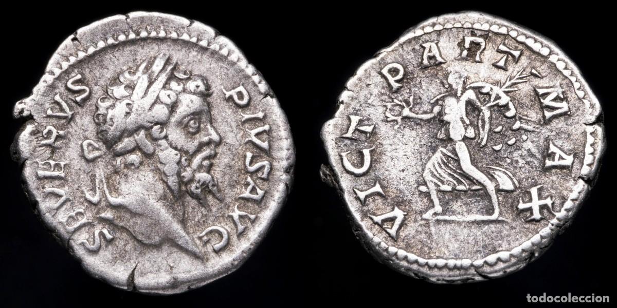 Monedas Imperio romano: Septimius Severus Denarius - VICT PART MAX - 19 mm / 3,22 gr.
