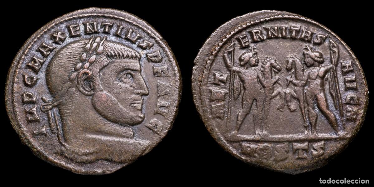 Monedas Imperio romano: Maxentius Follis - AETERNITAS AVG, Ostia - 25 mm / 6,60 gr.