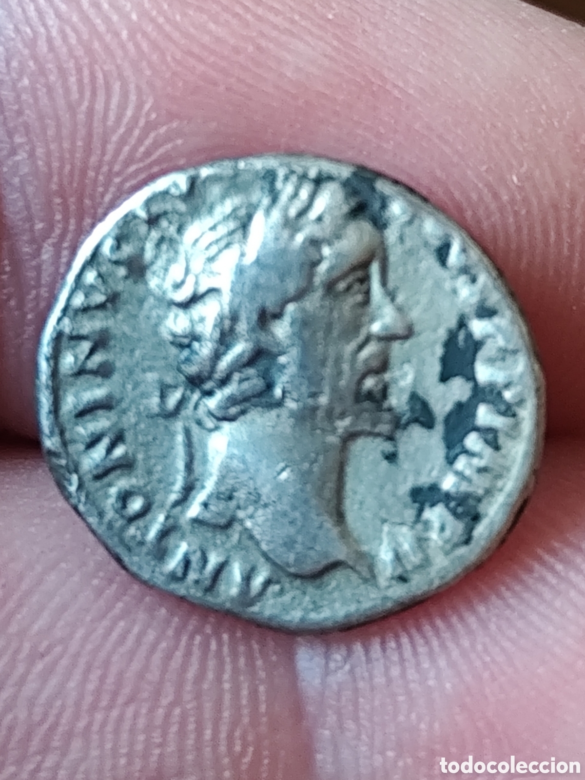 Monedas Imperio romano: Antigua moneda romana de plata