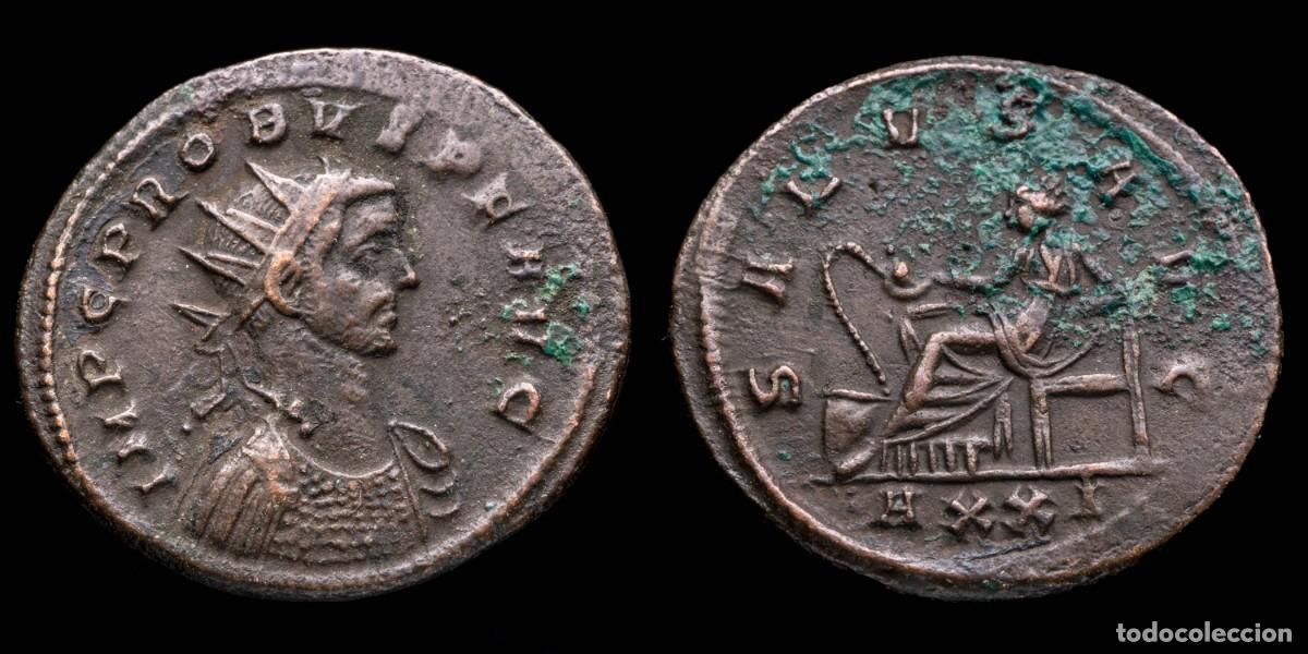 Monedas Imperio romano: Probus Antoninianus - SALVS AVG, Ticinum - 22 mm / 3,43 gr.