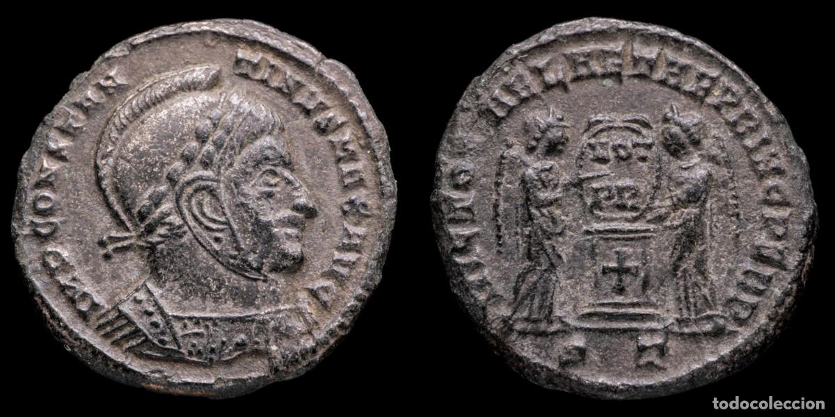 Monedas Imperio romano: Constantine I Follis - VICTORIAE LAETAE PRINC PERP, Trier - 18 mm / 2,94 gr.