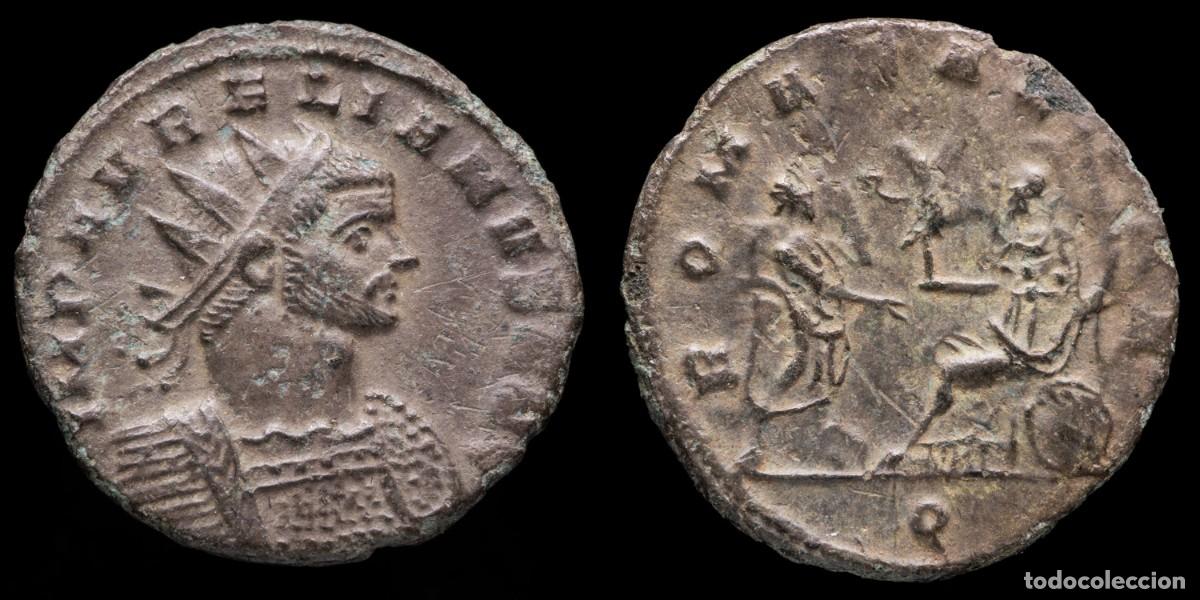 Monedas Imperio romano: Aurelian Antoninianus - ROMAE AETERNAE, Mediolanum - 22 mm / 3,14 gr.