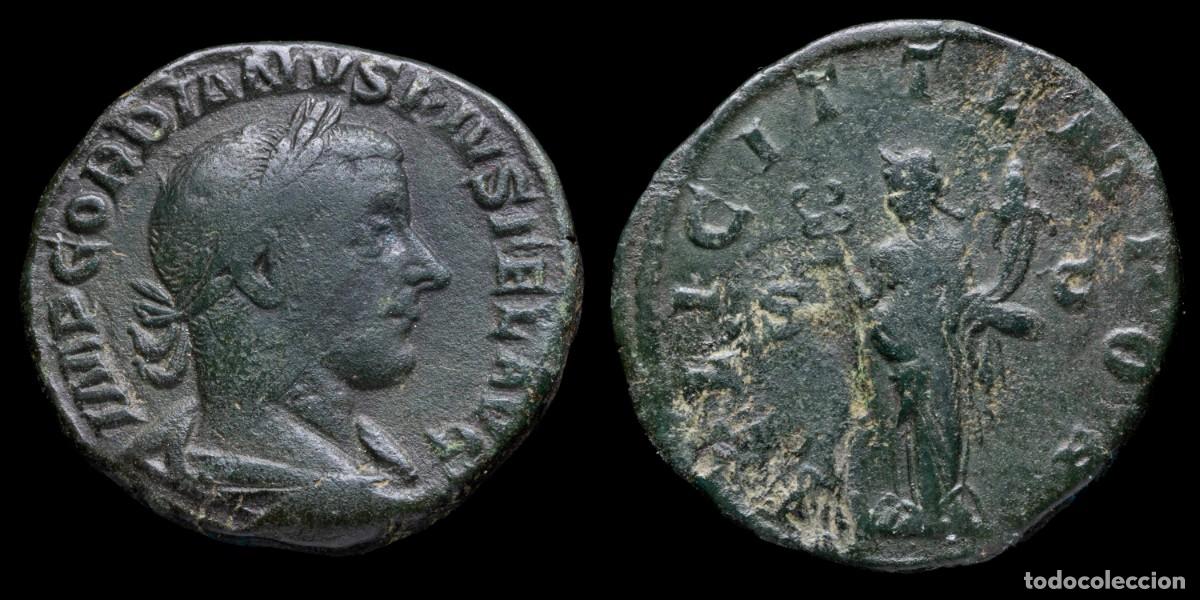 Monedas Imperio romano: Gordian III Sestertius - FELICIT TEMPOR - 29 mm / 14,73 gr.
