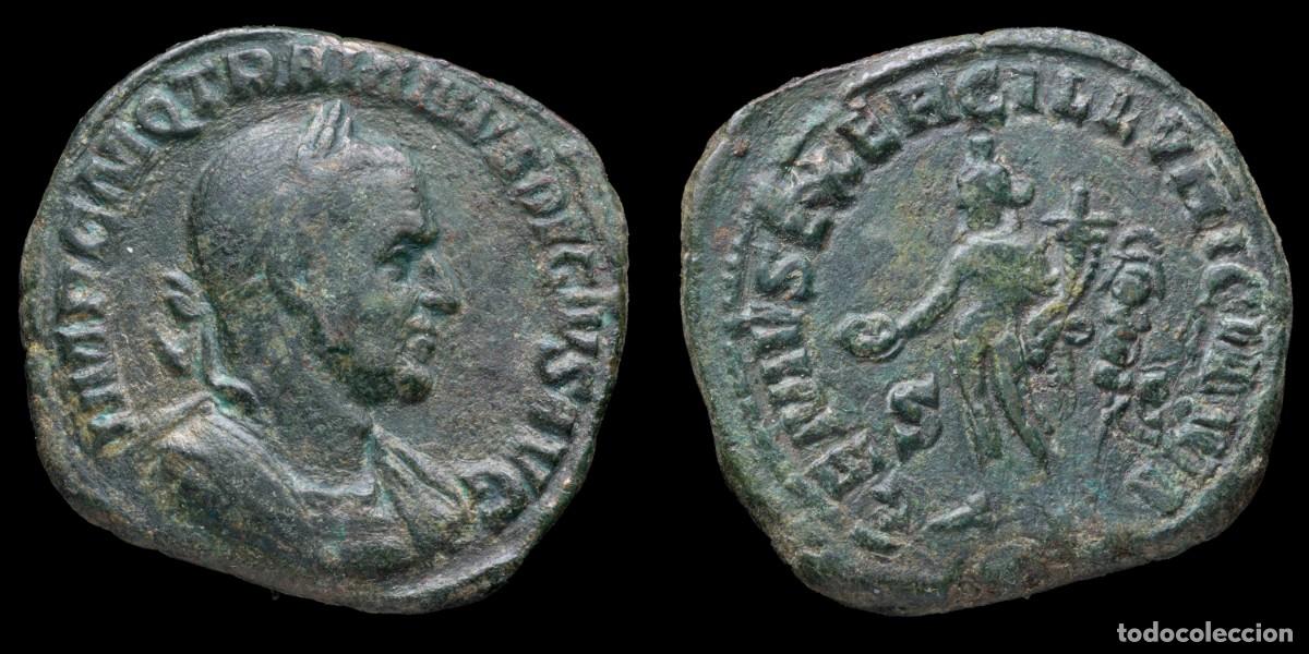 Monedas Imperio romano: Trajan Decius Sestertius - GENIVS EXERC ILLVRICIANI SC - 31 mm / 21,65 gr.